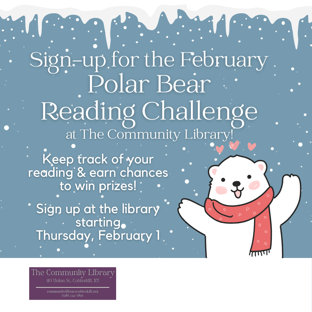 Our February polar bear reading challenge continues through the month.