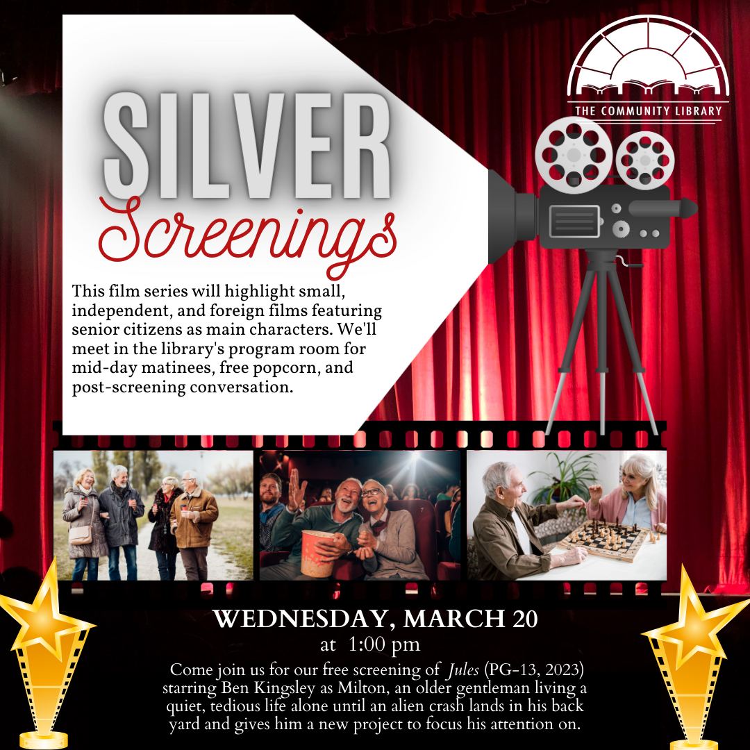 Silver Screenings Film series showing the film Jules March 20 at 1 pm