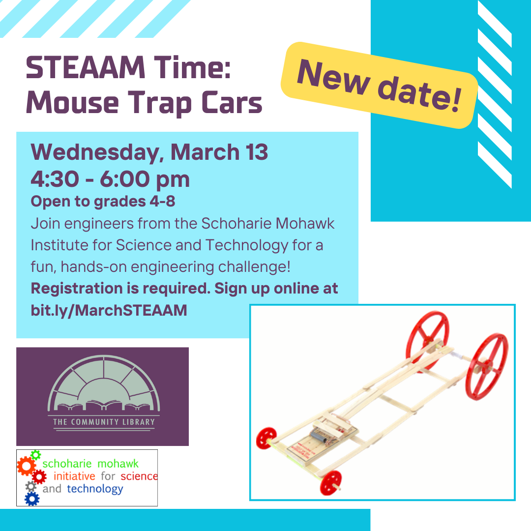 March Steam activities for kids, March 13 at 4:30