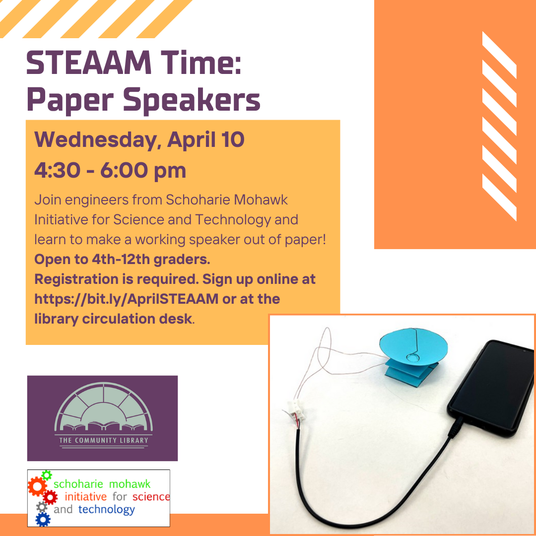 STEAM Time April 10 at 4:30 pm