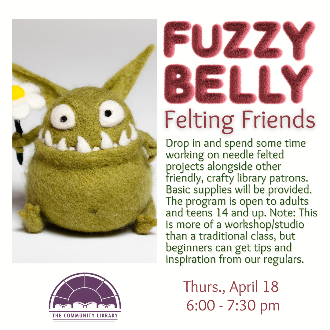 Felting club meets April 18 at 6 pm