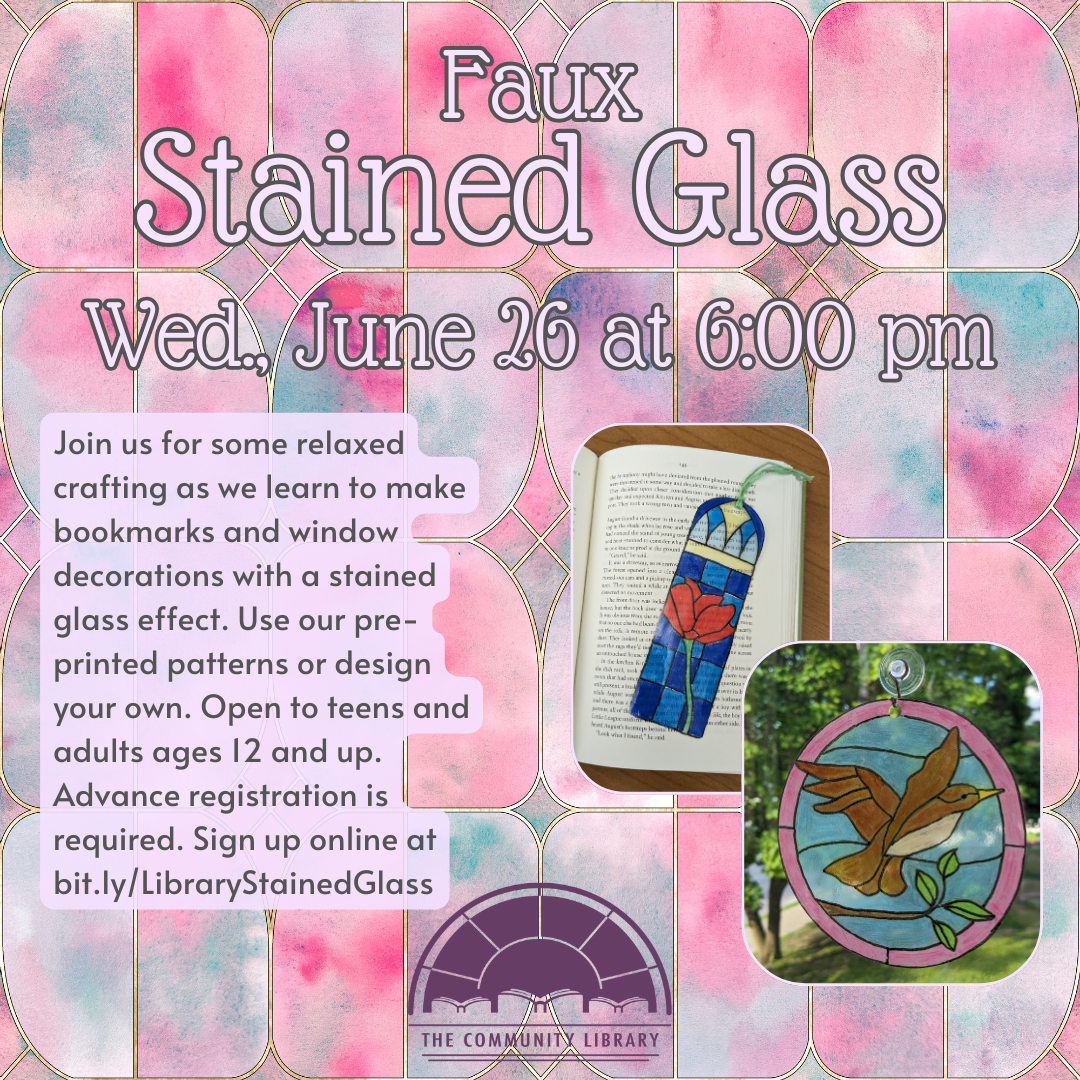 faux stained glass on June 26 at 6 pm